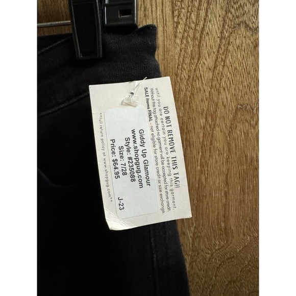 Judy Blue Wide Leg Crop Jeans Size 7/28 Black Tummy Control Raw Hem JB88710 - Picture 3 of 12